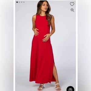 Pinkblush Magenta Side Slit Maternity Maxi Dress Size L